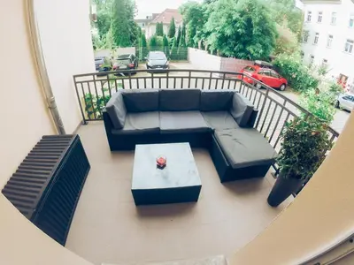 Ein Sitzbereich in der Unterkunft Ferienwohnung