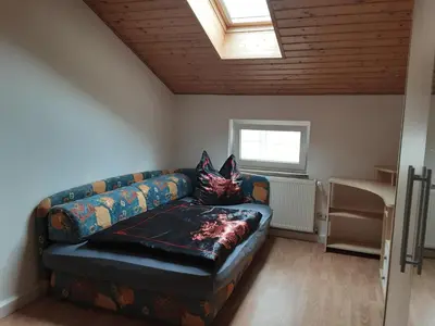 Ein Sitzbereich in der Unterkunft Ferienwohnung auf den Bauernhof