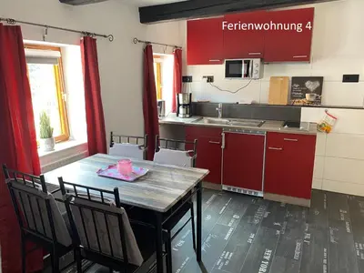 Küche/Küchenzeile in der Unterkunft Ferienwohnung Fachwerkhaus