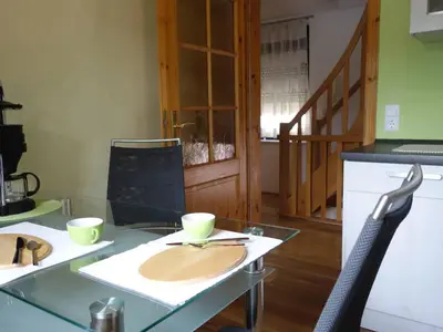 Ein Sitzbereich in der Unterkunft Ferienhaus Dampferblick