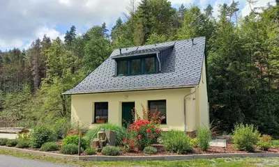 Ein Garten an der Unterkunft Ferienhaus Buschmuehle - Stolpen