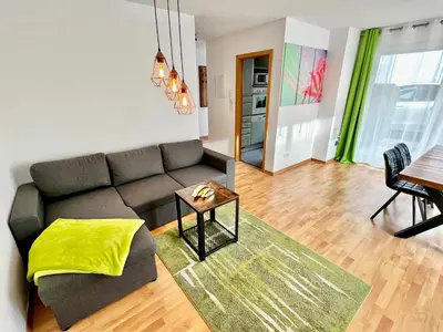 Ein Sitzbereich in der Unterkunft Elbflair