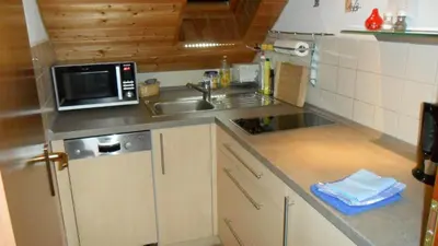 Küche/Küchenzeile in der Unterkunft Ferienwohnung Tina