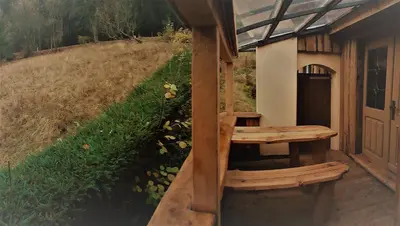 Ein Garten an der Unterkunft Mäcky Baude