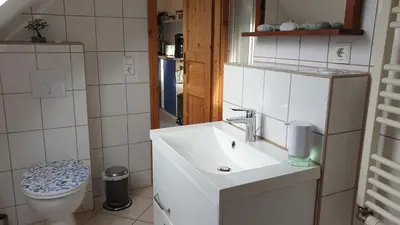 Küche/Küchenzeile in der Unterkunft HässelHof - 80qm Ferienwohnung im Zentrum von Bad Liebenwerda