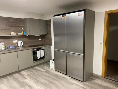 Küche/Küchenzeile in der Unterkunft Hostel47 - near Dresden - comfortable beds, only men, free WLAN & parking spaces, also for trucks