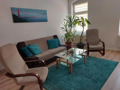 Ein Sitzbereich in der Unterkunft Apartments Irena Burkert