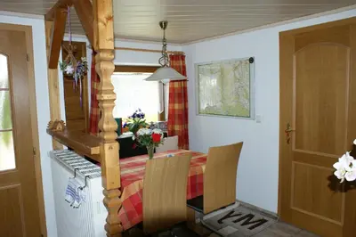 Ein Sitzbereich in der Unterkunft Ferienhaus Schelle