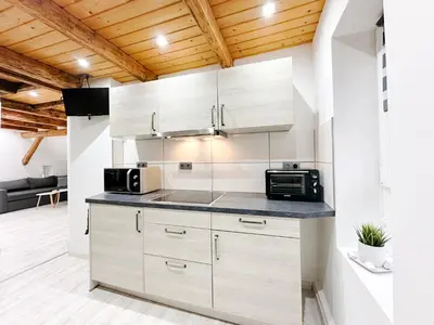 Küche/Küchenzeile in der Unterkunft Ferienwohnung3 Grimma
