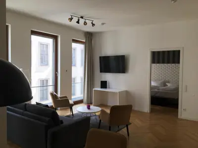 TV/Unterhaltungsangebot in der Unterkunft Modernes Apartment am Neumarkt