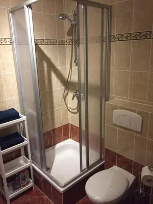 Ein Badezimmer in der Unterkunft Ferienwohnung am Holzwurm