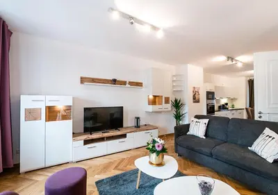 Küche/Küchenzeile in der Unterkunft Familienapartment mit Blick zur Frauenkirche