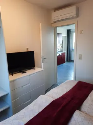 Ein Bett oder Betten in einem Zimmer der Unterkunft Ferienwohnung Ostrau
