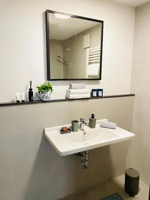Ein Badezimmer in der Unterkunft Ferienwohnung am Elberadweg