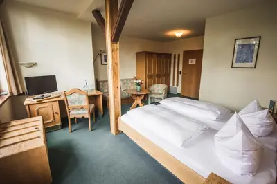 Ein Bett oder Betten in einem Zimmer der Unterkunft Berghotel Friedrichshöhe - Sauna, Pool & Natur