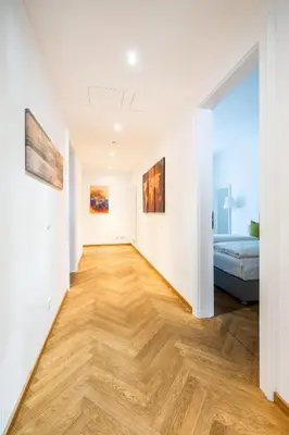 Ein Bett oder Betten in einem Zimmer der Unterkunft Familienapartment An der Frauenkirche