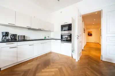 Küche/Küchenzeile in der Unterkunft Familienapartment An der Frauenkirche