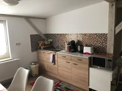 Küche/Küchenzeile in der Unterkunft Wohnung Maggy