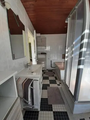 Küche/Küchenzeile in der Unterkunft Ferienhaus Elbsommer am Weinberg II