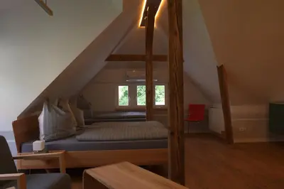 Ein Bett oder Betten in einem Zimmer der Unterkunft Ferienhaus an der Plantage
