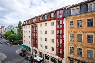 Das Gebäude in dem sich die Ferienwohnung befindet