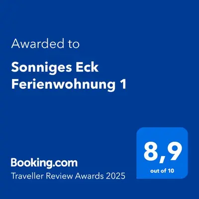 Ein Zertifikat, Auszeichnung, Logo oder anderes Dokument, das in der Unterkunft Sonniges Eck Ferienwohnung 1 ausgestellt ist