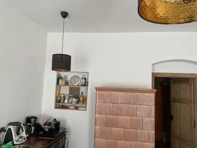Küche/Küchenzeile in der Unterkunft Ferienwohnung von der Herzogshöhe ,WIFI, Netflix, Parkplatz, Kamin, Fussbodenheizung, Thermomix, Babybett