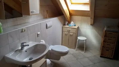 Ein Badezimmer in der Unterkunft Apartmenthaus Reichelt