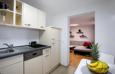 Küche/Küchenzeile in der Unterkunft FeWo 02 Maisonette im Carre`Charlott