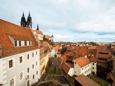 Ein allgemeiner Blick auf Meißen oder ein Stadtblick von der Ferienwohnung aus