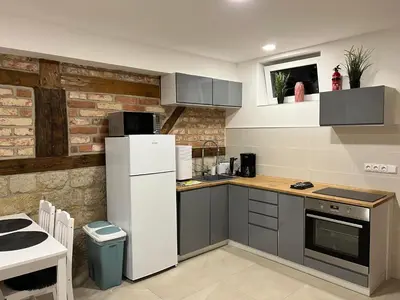 Küche/Küchenzeile in der Unterkunft Apartments Badallee 4
