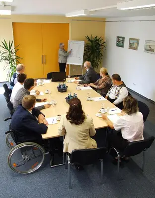 Der Geschäftsbereich oder Konferenzraum in der Unterkunft Hotel Regenbogenhaus