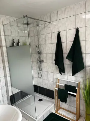 Ein Badezimmer in der Unterkunft Ferienappartement Paula im Lausitzer Seenland