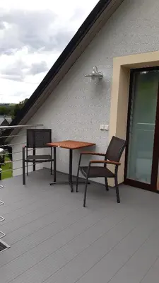 Ein Balkon oder eine Terrasse in der Unterkunft Biohof Seifert