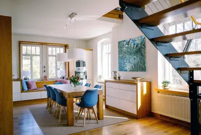 Ein Sitzbereich in der Unterkunft Ferienwohnung Radeberg