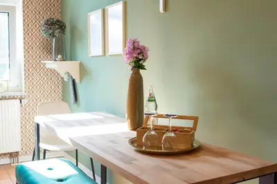 Grundriss der Unterkunft Stilvolles Apartment - Balkon, Netflix, Nespresso, Zentral, Messe