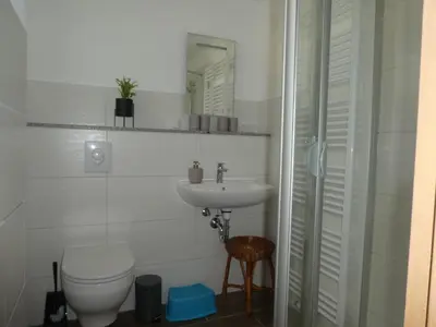 Ein Badezimmer in der Unterkunft Ferienwohnung Dorfblick