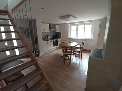 Küche/Küchenzeile in der Unterkunft Ferienwohnung zum Hirschgrund