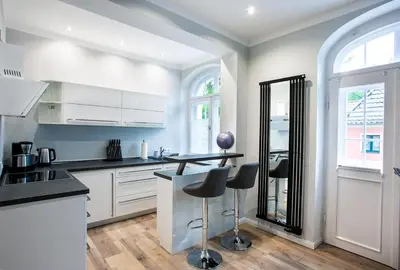 Küche/Küchenzeile in der Unterkunft Wohnperle Apartment Estelle