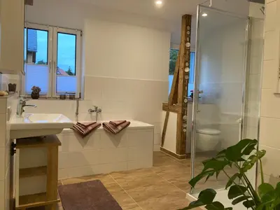 Ein Badezimmer in der Unterkunft Ferienwohnung Sonnenblick