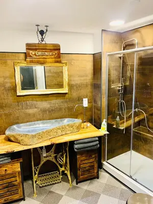 Ein Badezimmer in der Unterkunft Lausitzer Seenland