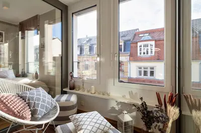 Ein Sitzbereich in der Unterkunft SweetHomes Dresden