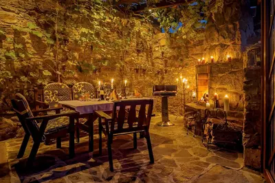 Ein Restaurant oder anderes Speiselokal in der Unterkunft Ferienhof Herm