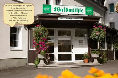 Ein Zertifikat, Auszeichnung, Logo oder anderes Dokument, das in der Unterkunft Hotel Waldmühle ausgestellt ist