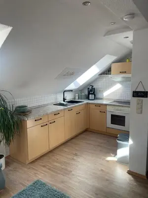 Küche/Küchenzeile in der Unterkunft Ferienwohnung Klitzschen Nähe Torgau