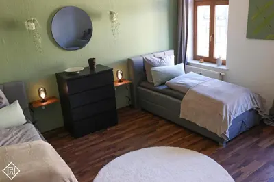 Ein Bett oder Betten in einem Zimmer der Unterkunft Design Studio - Netflix, Nespresso, Zentral