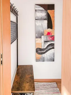 Küche/Küchenzeile in der Unterkunft Schöne Wohnung, eigene Terrasse, privater Parkplatz, Wi-Fi, Waschmaschine, 3P