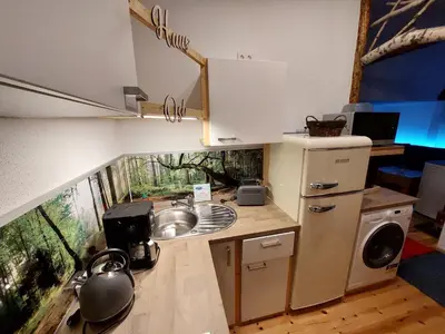 Küche/Küchenzeile in der Unterkunft elephants Ferienhaus Haus Ost