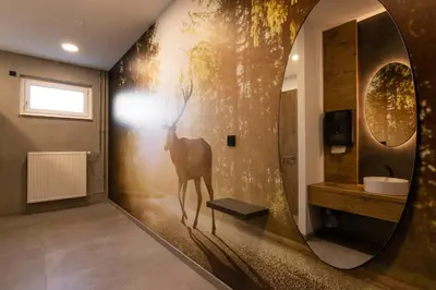 Ein Badezimmer in der Unterkunft Hotel am Sonnenlandpark