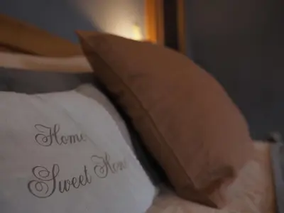 Ein Bett oder Betten in einem Zimmer der Unterkunft Villa Falkenstein